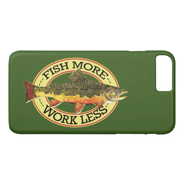 Humourous Brook Trout, Fish More Work Less Case-Mate iPhone Case (Back (Horizontal))