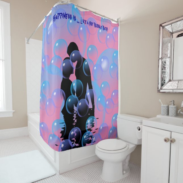 Humourous - Bubble Bath - Housewarming Gift Shower Curtain (In Situ)