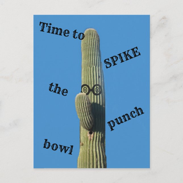 Humourous Cactus Party Invitation Postcard (Front)