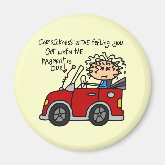 Humourous Car Sickness Magnet (Front)