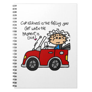 Humourous Car Sickness Notebook