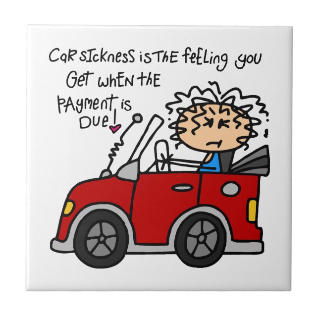 Humourous Car Sickness Tile (Front)