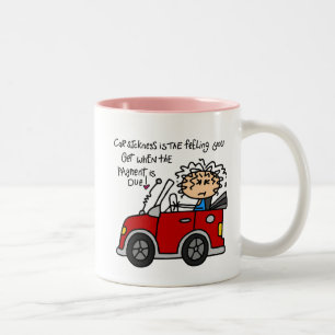 Humourous Car Sickness Two-Tone Coffee Mug