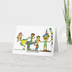 Humourous Cartoon Art Folded Greeting Card