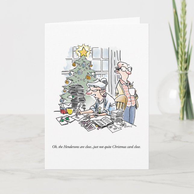 Humourous cartoon Holiday/Christmas card (Front)