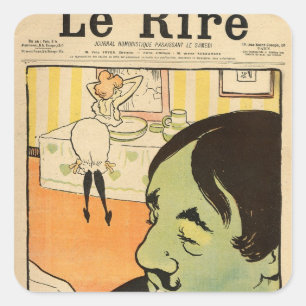 Humourous cartoon square sticker