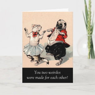 Humourous Cat Dog Anniversary Card