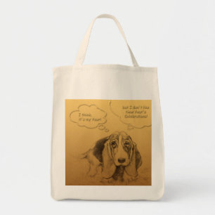 Humourous Chinese Dog Year Cotton Grocery Bag