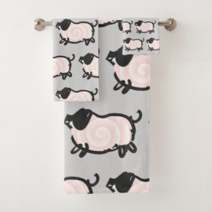 Humourous Chinese Pig Year Choose Colour 5 Bath T Bath Towel Set