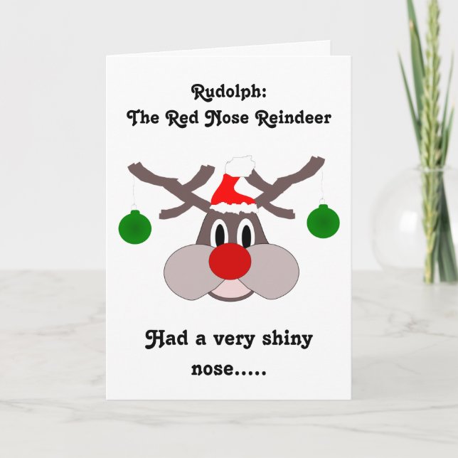 Humourous Christmas Card Reindeer Design (Front)