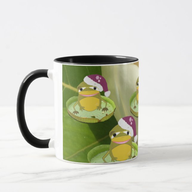 Humourous Christmas Frogs Mug (Left)