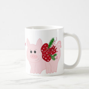 Humourous Christmas Pig with Saying Coffee Mug