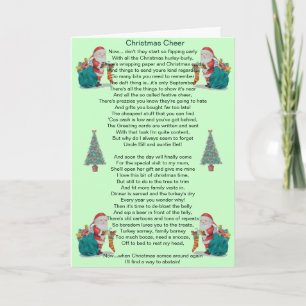 humourous christmas poem santa and xmas tree card