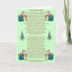 humourous christmas poem santa and xmas tree card