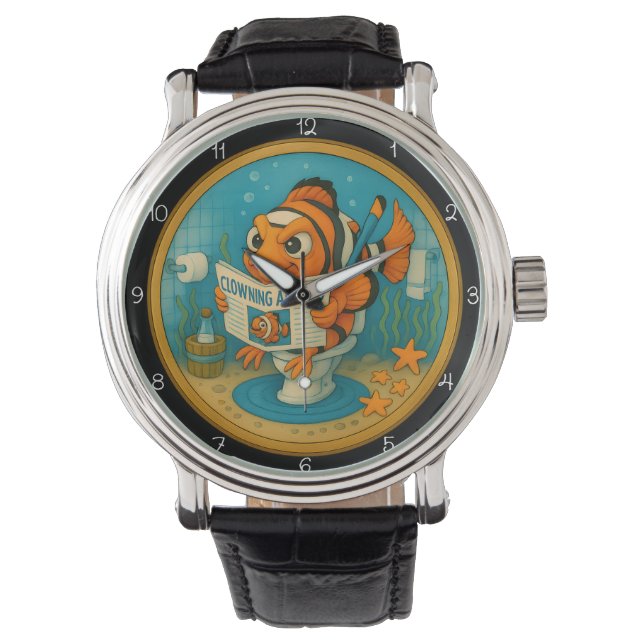 Humourous Clownfish Bathroom Watch (Front)