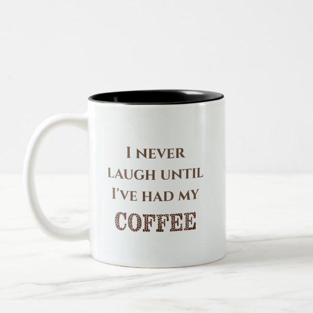 Humourous Coffee Cup Two-Tone Mug, 11 oz (Left)