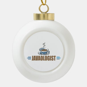 Humourous Coffee Love Ceramic Ball Christmas Ornament