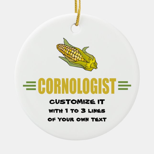 Humourous Corn Lover Ceramic Tree Decoration (Front)