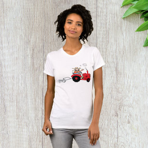 Humourous Country Farmer Tractor Cartoon T-Shirt
