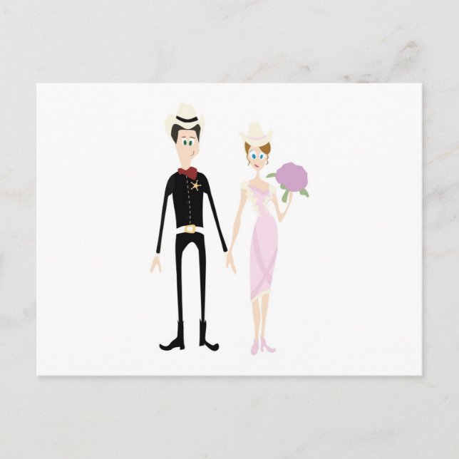 Humourous Country Wedding Couple Postcard (Front)
