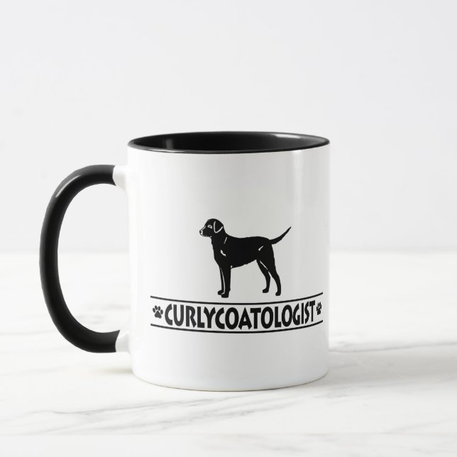 Humourous Curly-Coated Retriever Mug (Left)