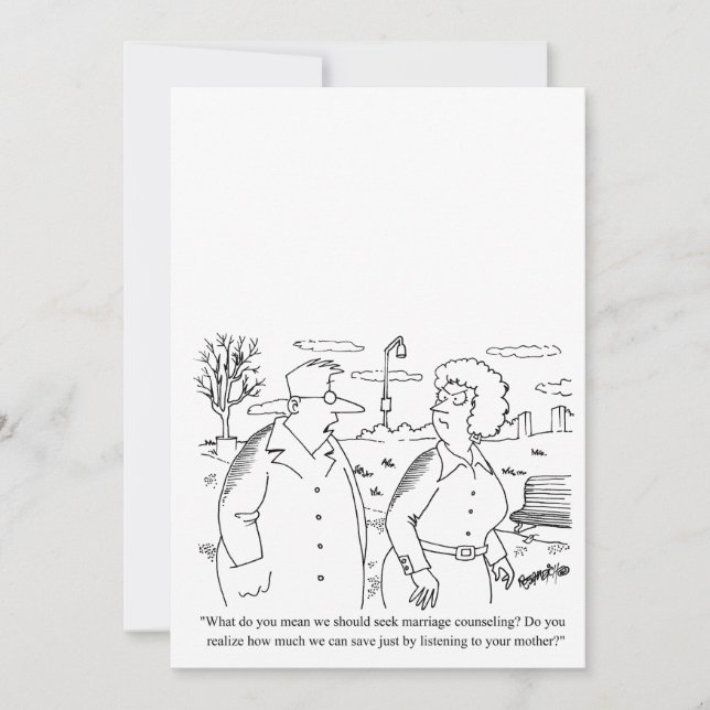 Humourous Customisable Cartoon Wedding Invitation (Front)