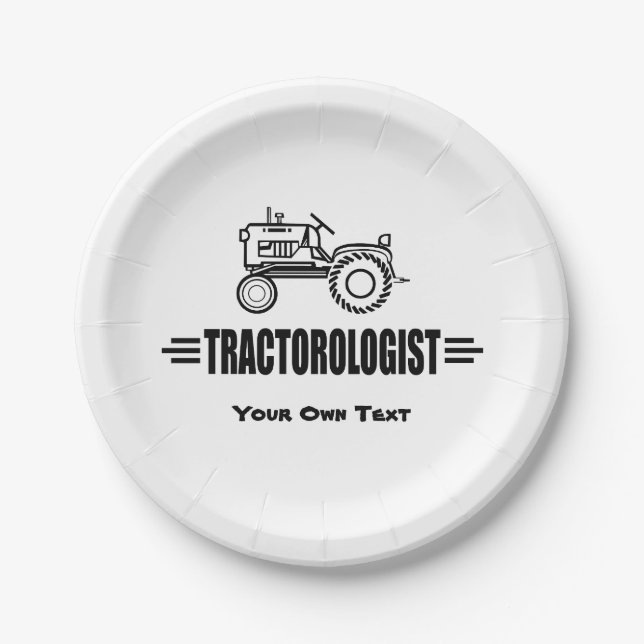 Humourous Customise It Tractor Paper Plate (Front)