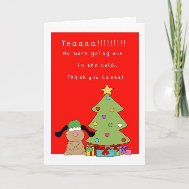Humourous cute dog Christmas card (Front)