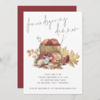 Humourous Cute Mouse Apples Friendsgiving Dinner