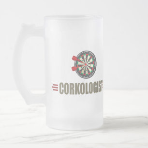 Humourous Darts Frosted Glass Beer Mug