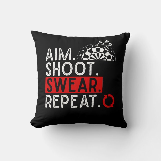 Humourous Darts Problems Dartboard Fun Hobby Dart  Cushion (Front)