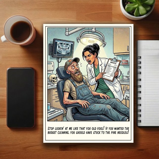 Humourous Dentist Office Cartoon Postcard (Creator Uploaded)