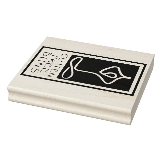 Humourous design stamp, "Gluten free Buns" Rubber Stamp (Stamp)