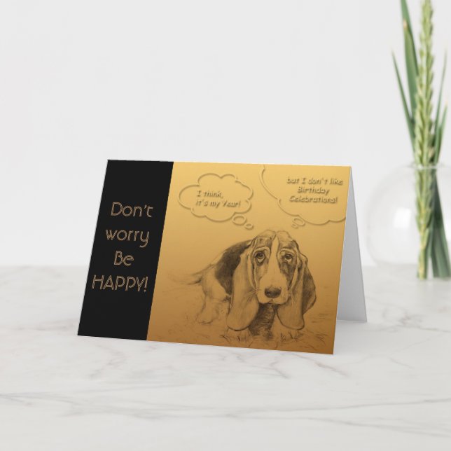 Humourous Dog Chinese Zodiac Birthday Greeting C Card (Front)