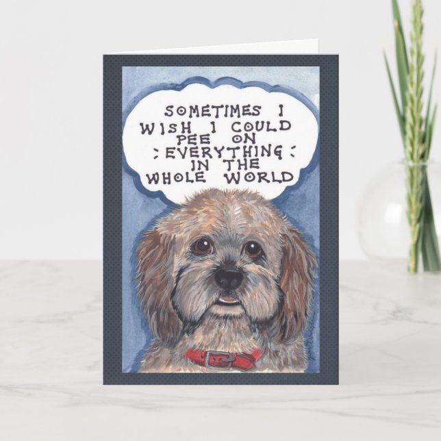 Humourous Dog Get Well Card Designer Art (Front)