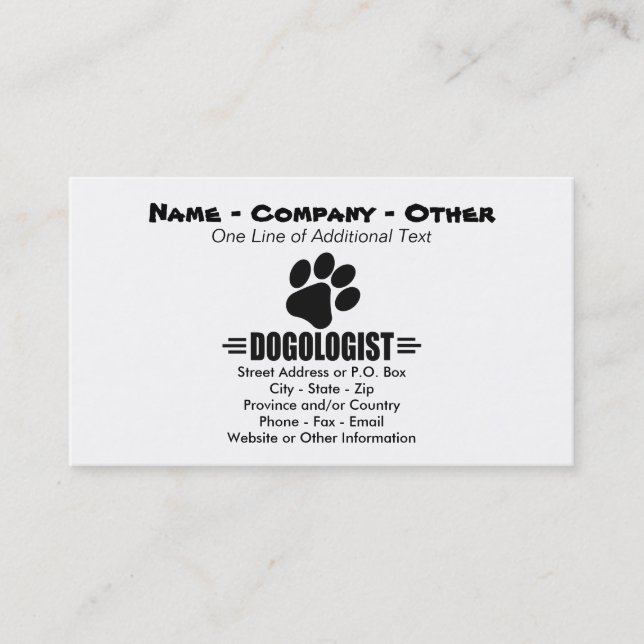 Humourous Dog Lover Business Card (Front)