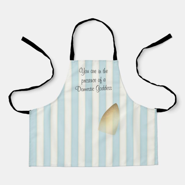 Humourous Domestic Goddess Iron Burn Mark Girly Apron (Front)
