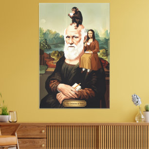 Humourous Evolution of Mona Lisa Canvas Print