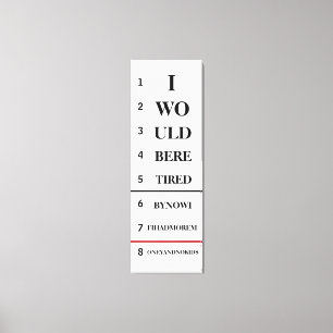 Humourous Eye Chart Canvas Print