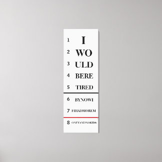 Humourous Eye Chart Canvas Print