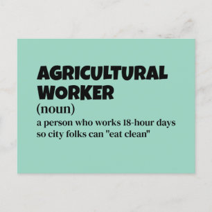 Humourous Farm Job Definition – Agricultural Worke Holiday Postcard