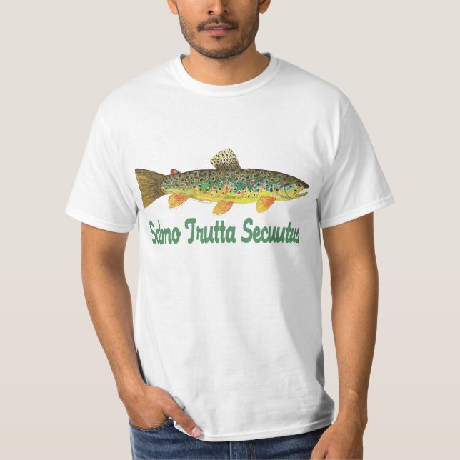 Humourous Fish, Fishing, Fly Fishing T-Shirt (Front)