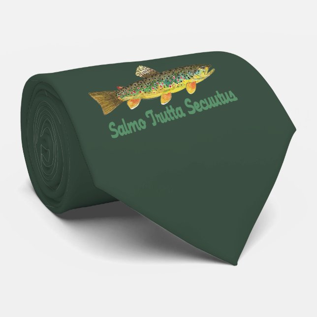 Humourous Fish, Fishing, Fly Fishing Tie (Rolled)
