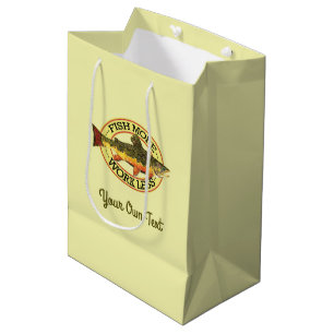 Humourous Fish More - Work Less Trout Fishing Medium Gift Bag