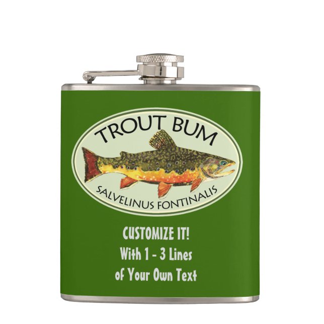 Humourous Fishing Hip Flask (Front)