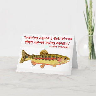 Humourous fishing quote with Trout Artwork Card