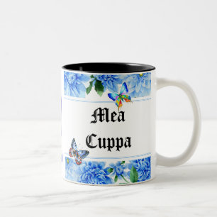 Humourous Floral Catholic Mea Cuppa Two-Tone Coffee Mug