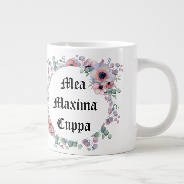 Humourous Floral Catholic Mea Maxima Cuppa 20 oz. Large Coffee Mug (Right)