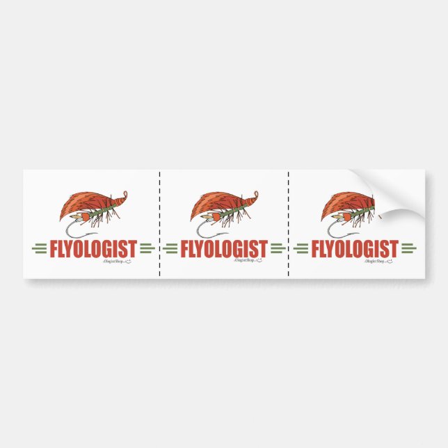 Humourous Fly Tying, Fly Fishing Bumper Sticker (Front)
