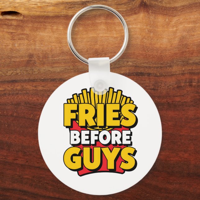 Humourous French Fries for Foodies Key Ring (Front)
